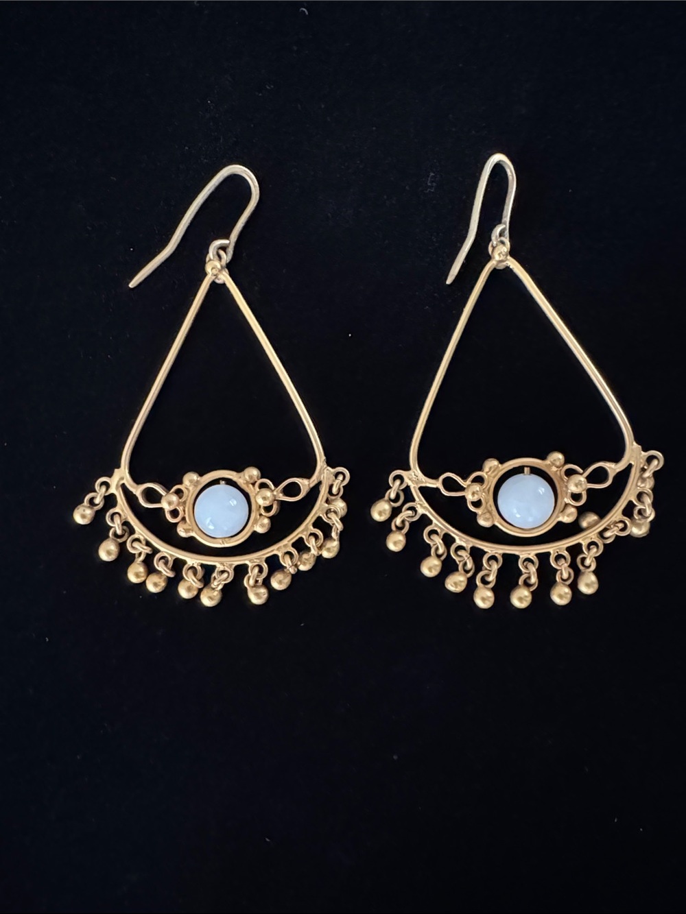 Boho Chic Matte Gold Teardrop Chandelier Earrings